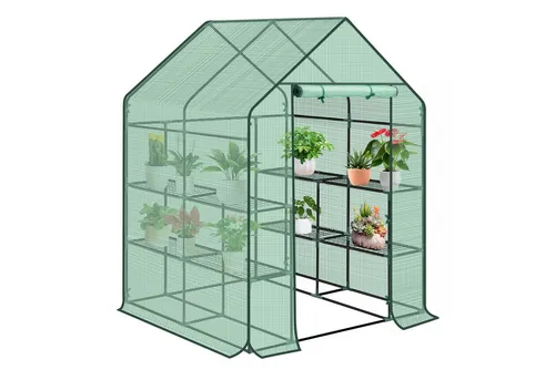 WOLTU Foliengewächshaus 143x143x195 cm - Garten-Zubehör: Wasserdichtes und wetterfestes Gewächshaus aus robustem PE, ideal für den ganzjährigen Schutz Ihrer Pflanzen vor Kälte und Schädlingen.