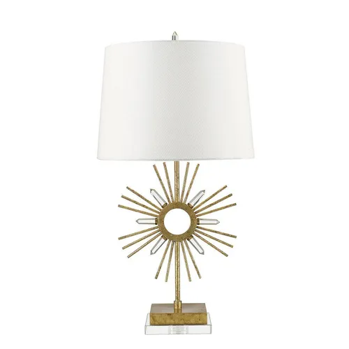 Tischlampe Sun King, Antik-Gold mit cremefarbenem Schirm in gold von Gilded Nola