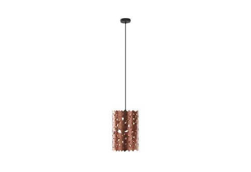 Lucande Hängeleuchte Aeloria, 1 x 15 W LED - Hängeleuchte Aeloria mit kunstvollem Eisenleuchtenschirm in edlem Kupferdesign, perfekt für stilvolle Wohnräume.