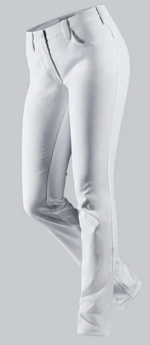 BP 1755-311-0021-28/34 Damen Slim-Fit Jeans - Komfort Stretch in Weiß - Jeans mit 65% Baumwolle und Komfort Stretch für optimale Bewegungsfreiheit. Schmale Silhouette für modernen Look, ideal für Beruf und Freizeit. Erleben Sie Qualität und Nachhaltigkeit von BP.