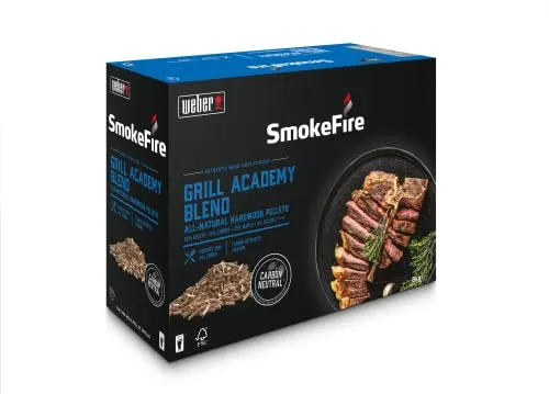 Weber Holzpellets Grill Academy Blend 8kg - Grillzubehör, FSC-zertifizierte Hartholzpellets für authentischen BBQ-Geschmack mit 50% Buche, 25% Ahorn, 25% Kirschholz – ideal für unvergessliche Grillmomente!