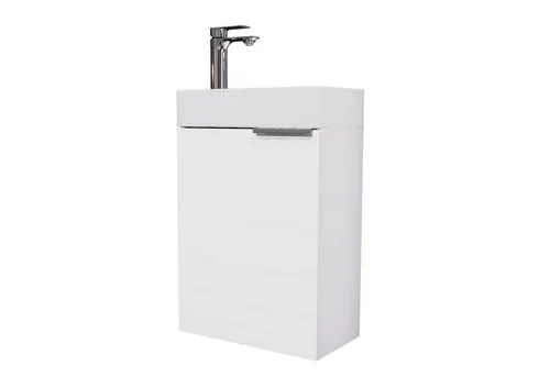 Eleganter Waschbeckenunterschrank 40cm weiß in weiß von Planetmöbel