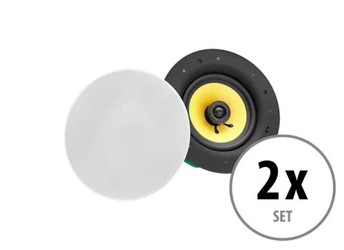 Pronomic 2er Set CLS-540 WH - High-End Einbaulautsprecher - 2-Wege Hifi-Lautsprecher für Decken- und Wandinstallation, kraftvoller Klang mit 160 Watt Peak und rahmenlosem Design, ideal für Gastronomie und Museen.