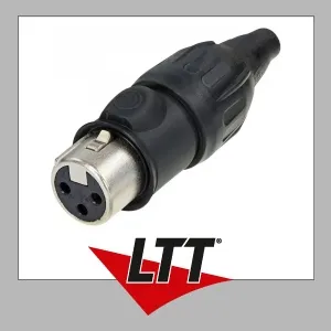 NEUTRIK XLR 3P-Stecker – weiblich, oben Goldkontakte – Edelstahlgehäuse