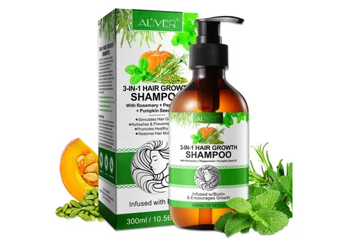 ALIVER Haarpflege-Set Shampoo Conditioner Haaröl mit Biotin Rosmarin Minze Kürbis Vegan, Enthält Mineralien, Enthält Vitamine, Fair Trade