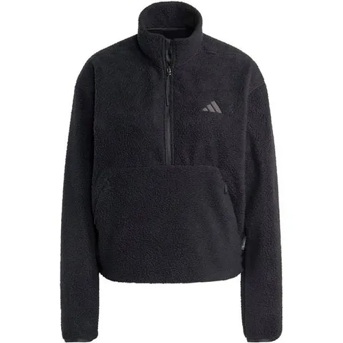 ADIDAS Damen Rolli City Tech High Pile Fleece Half-Zip - Shirts & Tops, kuschelige Fleecejacke mit CLIMAWARM Technologie für optimale Wärme und Feuchtigkeitsregulierung, ideal für kühle Stadtabenteuer.