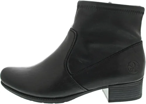 Rieker Winterstiefelette schwarz 36 EU – Stilvoll und bequem - Elegante Winterstiefelette in Größe 36 EU, aus hochwertigem Leder mit praktischem Reißverschluss. Ideal für kalte Tage, bietet sie Komfort und einen stabilen Blockabsatz.