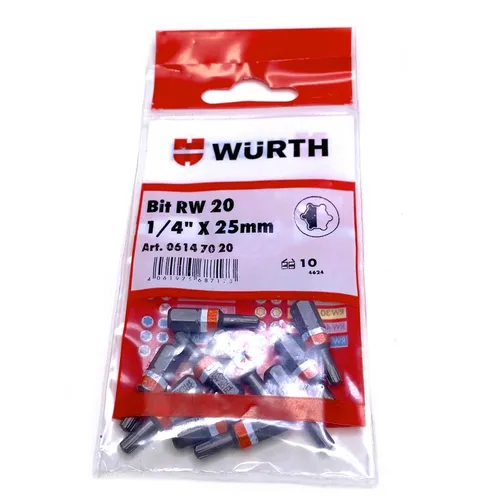 Produktbild Würth 10x RW® 20 Bit 1/4 Zoll x 25mm Bits RW® 20 Antrieb ASSY Schrauben 06147020