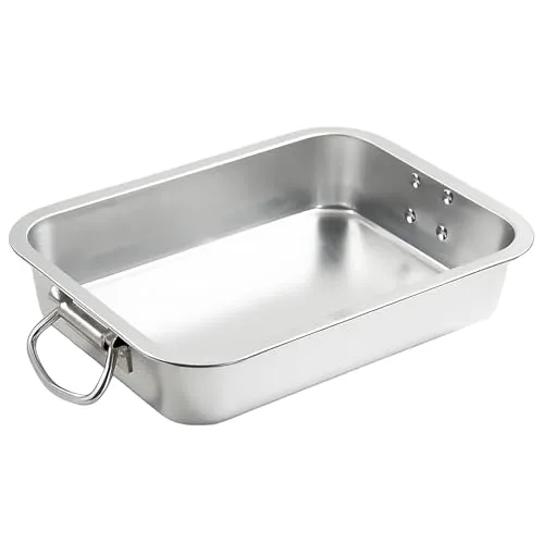 KAITION Serviertablett aus Edelstahl, 36 x 27 x 7 cm, hoher Rand