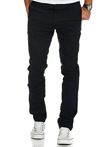 REPUBLIX Herren Regular Slim Stretch Chino Hose Fit R7009 Navyblau W38/L34