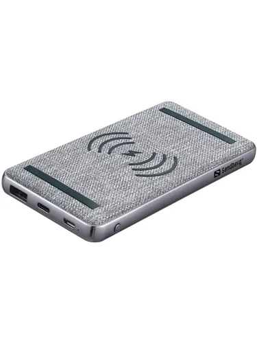 Sandberg Powerbank 10000 PD20W+Wireless - 10000 mAh, kabelloses Laden für Qi-kompatible Geräte und schnelle Ladeoptionen