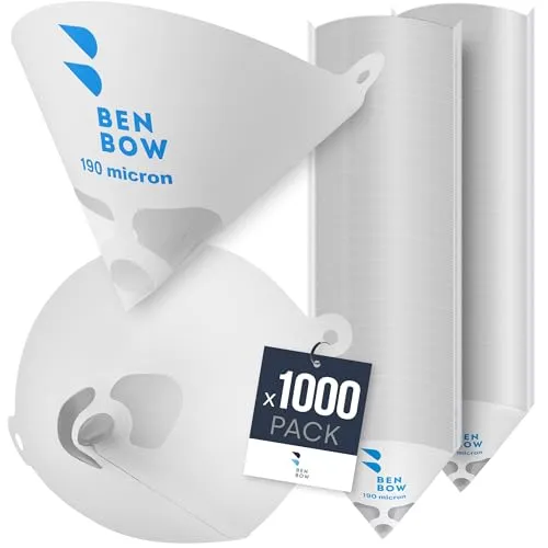 BenBow Lacksieb 190µ x 1000 Stück - Einweg-Papierfilter mit Nylongewebe - zum Filtern von Lacken und Farben vor Verunreinigungen