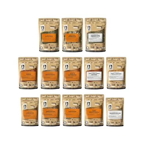 Bremer Gewürzhandel Genuss-Set Weltreise, 13-tlg., Gewürzset mit Gewürzen aus aller Welt, Geschenkbox Gewürze, 1110g