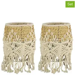 GILDE Windlicht Bossa auf Fuß aus Bambus und Rattan von GILDE