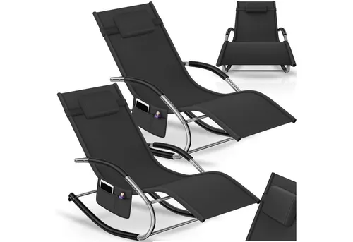 TecTake Gartenliege Taya 2er Set - Ergonomisch mit Schwingfunktion - Liegen im Freien mit Stil! Die ergonomische Gartenliege Taya bietet sanfte Schwingfunktion und abnehmbares Kopfpolster für höchsten Komfort. Ideal für entspannte Stunden im Garten oder auf der Terrasse.