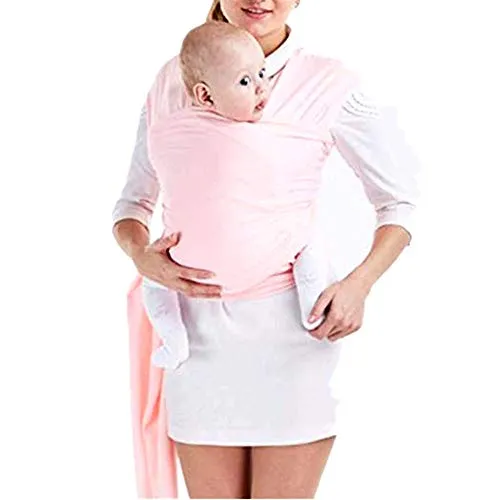 VOARGE Elastisches Babytragetuch für Neugeborene und Kleinkinder, Sling Tragetuch für Baby bis 16 KG, Rosa