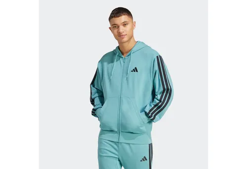 adidas Sportswear Kapuzensweatshirt M 3S FT FZ HD - Hoodie aus weichem French Terry, mit Recyclingmaterialien gefertigt für nachhaltigen Komfort. Die 3-Streifen-Optik sorgt für sportlichen Style und Wärme durch Rippbündchen.