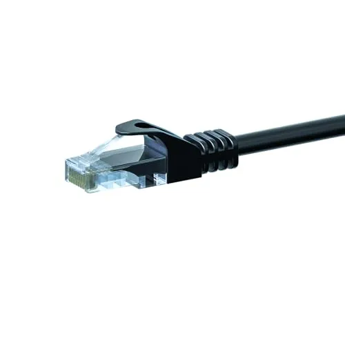 Danicom CAT 5e Netzwerkkabel U/UTP - 0.50 Meter - Schwarz - CCA, POE, Ethernet, LAN, Patchkabel, Datenkabel, RJ45 - für Serverschränke, Switches, Router, Modems!