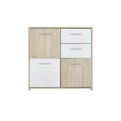uno Kommode Quadro, holzfarben - stilvolle Aufbewahrungslösung - Kommode in Eichenoptik mit 3 Fächern und 2 Schubladen, ideal für eine elegante und praktische Raumgestaltung.