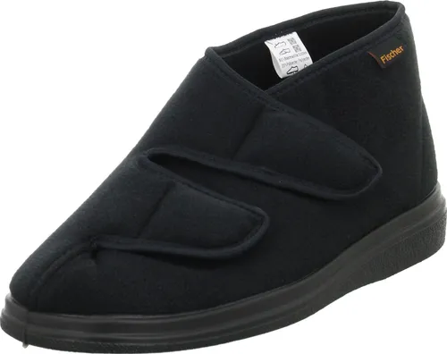 Fischer Hausschuhe Herren 323938303339 Schwarz 43 EU - Herren Hausschuhe in Schwarz mit extra weitem Schnitt und bequemer Fütterung für warme Füße. Leicht anpassbare Klettverschlüsse und herausnehmbare Einlage für optimalen Komfort.