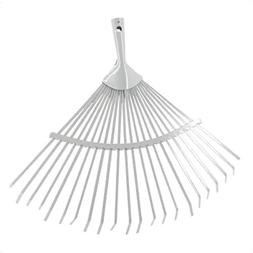 Rekord Laubbesen feststehend aus pulverbeschichtetem Stahl mit 22 Zinken Arbeitsbreite 44 cm - ohne Stiel, Laubrechen, Fächerbesen, Laubharke, Laubfeger, Laubbesen