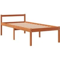 vidaXL Seniorenbett Wachsbraun 90x200 cm aus Massivholz - Praktisches Seniorenbett aus robustem Kiefernholz mit komfortabler Höhe von 44 cm für einfaches Ein- und Aussteigen. Zusätzlicher Stauraum unter dem Bett für eine ordentliche Aufbewahrung.