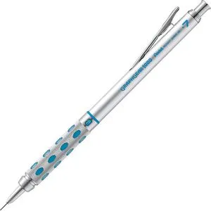 Pentel Druckbleistift GraphGear 1000 PG1017, Edelstahlgehäuse silber/blau, Strichbreite 0.7mm