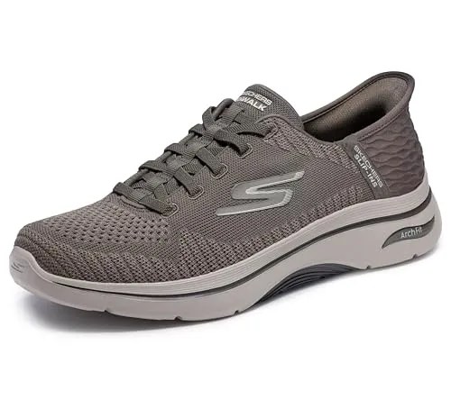 Skechers Herren Hands Free Slip-Ins Go Walk Arch Fit 2.0-Grand Select 2 Sneaker, Taupe, 42.5 EU X-Weit - Bequeme Hands Free Slip-ins von Skechers mit innovativem Arch Fit-Einlegesohlen-System zur Unterstützung des Fußgewölbes. Elastisches Obermaterial und strapazierfähige Laufsohle sorgen für optimalen Komfort und Stabilität im Alltag.