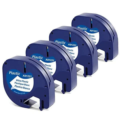 4x Kompatibel mit Dymo Etikettenband Letratag 12mm x 4m