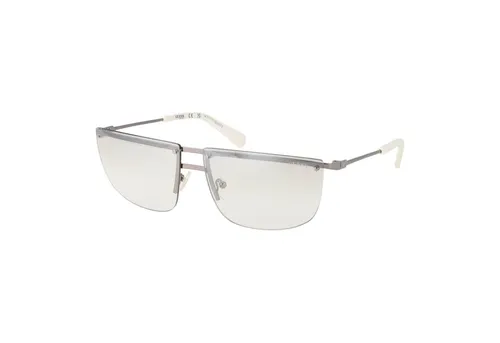 Guess Sonnenbrille GU8256 6610C - Elegante Unisex-Sonnenbrille - Sonnenbrille für Unisex mit verspiegeltem Verlaufsglas, 100% UV-Schutz und modernem Silberdesign - perfekt für stylische Auftritte im Freien.
