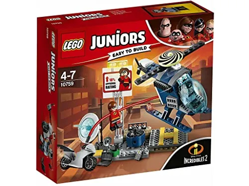 LEGO® Disney™ Juniors 10759 Elastigirls Verfolgungsjagd - LEGO Baukasten für Kinder von 4-7 Jahren, fördert kreatives Spielen und Geschicklichkeit mit einer spannenden Verfolgungsjagd über die Dächer!
