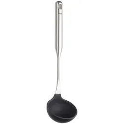 Fissler Essential Silikon-Suppenkelle mit Edelstahl-Griff (38 cm) - Kochlöffel für Suppen und Saucen, hitzebeständig und pflegeleicht. Perfekt zum Servieren großer Mengen und einfaches Auskratzen von beschichteten Utensilien.