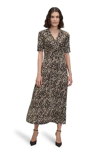 Betty Barclay Damen Maxikleid mit Raffung 40, Dark Blue/Brown