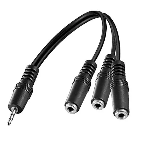 Aukson F57 3,5mm Audio Kabel Adapter – 1 auf 3 Klinke Splitter, 3X 3,5mm Buchsen, Stereo Audio Adapter für Headset, PC, Smartphone, und mehr