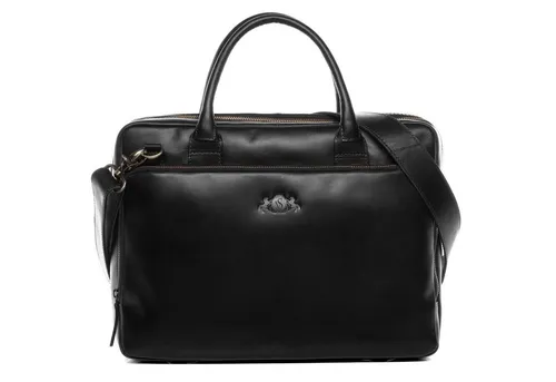 SID & VAIN Laptoptasche Echtleder 15 Zoll - Businesstasche aus hochwertigem, handgefertigtem Leder mit abnehmbarem Schultergurt, ideal für stilbewusste Damen und Herren.