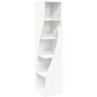 vidaXL Eckschrank 32x32x140cm aus Holzwerkstoff - Moderner Eckschrank für kompakte Räume, optimaler Stauraum mit 5 Regalen. Robuste Konstruktion und stilvolles Design, ideal für jedes Wohnzimmer.