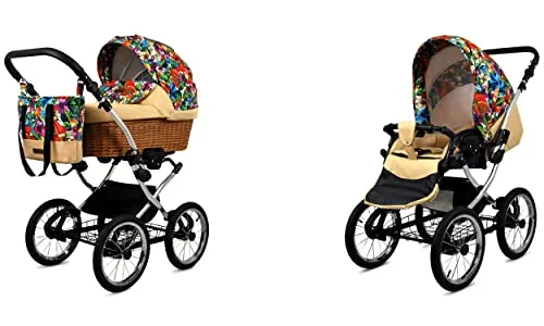 BabyLux ALU 2in1 Kinderwagen – Multifunktionaler Kinderwagen für Neugeborene und Kleinkinder - Kinderwagen mit verstellbarem Design und 5-Punkt-Sicherheitsgurten, ideal für Komfort und Sicherheit. Inklusive praktischem Zubehör wie Regenverdeck und Moskitonetz.