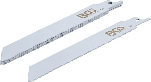 BGS Säbelsägeblatt-Satz für Art. 70993 5-tlg. - Säbelsägeblätter für Druckluft-Stich- und Säbelsäge, 18 Zähne pro Zoll für präzise Schnitte und hohe Effizienz.