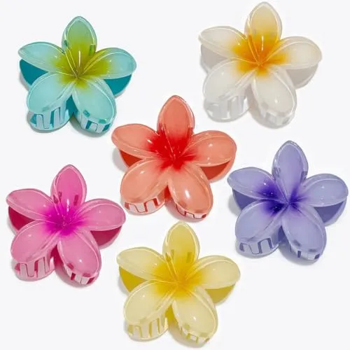 SHUOHONG 6 Stück Blumen Haarklammer, Rutschfest Haarspange Blume, Flower Hair Clip Sechs, Blumen Spange für Frauen & Mädchen, Blumenförmige Claw Clip für Dickes Dünnes Haar