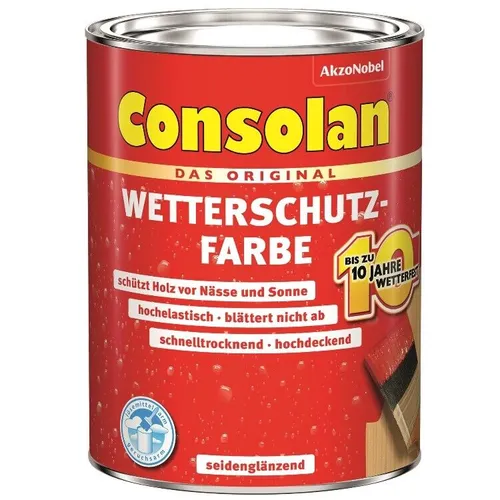 Consolan Wetterschutzfarbe 2,5 Liter, blau Nr. 212 - Wetterfeste Grundierung, extrem elastisch und hochdeckend, ideal für langfristigen Schutz und ansprechende Optik.