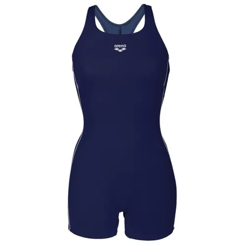 ARENA Damen Finding Hl R One Piece Swimsuit, Navy-White, 44 EU - Bademode für Wettkampfschwimmer, chlorbeständig und langlebig, aus 51% recyceltem Polyester, mit UV-Schutz UPF 50+ und schnelltrocknend, ideal für intensives Training.