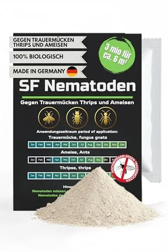 SF- Nematoden 1 Mio (10 Pflanzen/2m²) gegen Trauermücken, Thrips, Weiße Fliege mit Fadenwürmern, effektive Schädlingsbekämpfung