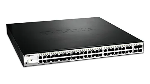 D-Link DGS-1210-52 52-Port Gigabit Smart Managed Switch - Netzwerk-Switches mit 48 x 10/100/1000 Mbps Ports und 4 dual-Speed SFP, bietet hohe Leistung mit 104 Gbps und ist ideal für anspruchsvolle Netzwerkanforderungen.