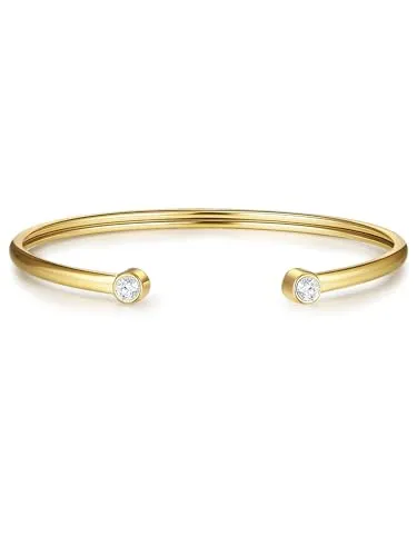 Eastside Damen Armband Edelstahl gelbgold Zirkonia weiß Edelstahlarmreif