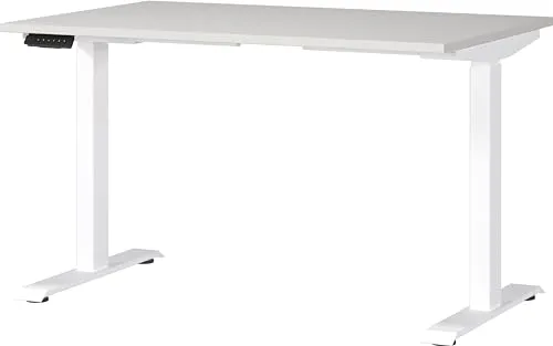 Germania Schreibtisch Jet – elektrisch höhenverstellbar, lichtgrau, 120 x 72-120 x 80cm - Kinderschreibtisch mit Elektroantrieb für individuelle Höhenanpassung, ideal für wachsende Kinder. Robuste melaminharzbeschichtete Oberfläche und Made in Germany.