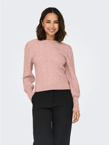 ONLY Rundhalspullover ONLKATIA LS STRUC PUFF ONECK CC KNT - Strickpullover für gemütliche Tage, aus hochwertigem Strickstoff, der angenehm wärmt und perfekt für jeden Anlass ist. Basic Schnitt für einen lässigen Look, ideal kombinierbar mit Jeans oder Röcken.