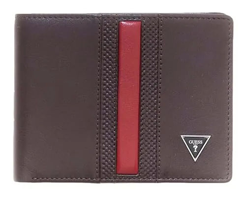 GUESS Leder Geldbörse Torino Bifold Wallet Dunkelbraun - Praktische Torino Bifold Wallet mit RFID-Blocker für sicheren Datenschutz. Vier Kreditkartenfächer und zwei Geldscheinfächer bieten optimale Organisation. Hochwertiges Leder und edles Design machen sie zum idealen Begleiter.