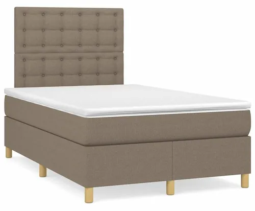 vidaXL Boxspringbett Taupe 120x190 cm mit Matratze