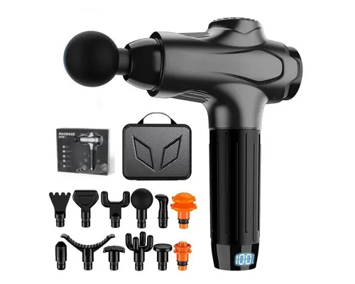 Welikera Massagepistole Massagepistole,Handgehaltenes Muskelmassagegerät,7 Geschwindigkeiten, Mit 12 Massageköpfe,Aufbewahrungstasche,2500mAh,45dB,massagegerät