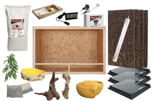 M&S Reptilien Terrarium Komplettset: Für Königspythons (150x60x60cm) (siehe Videoanleitung)
